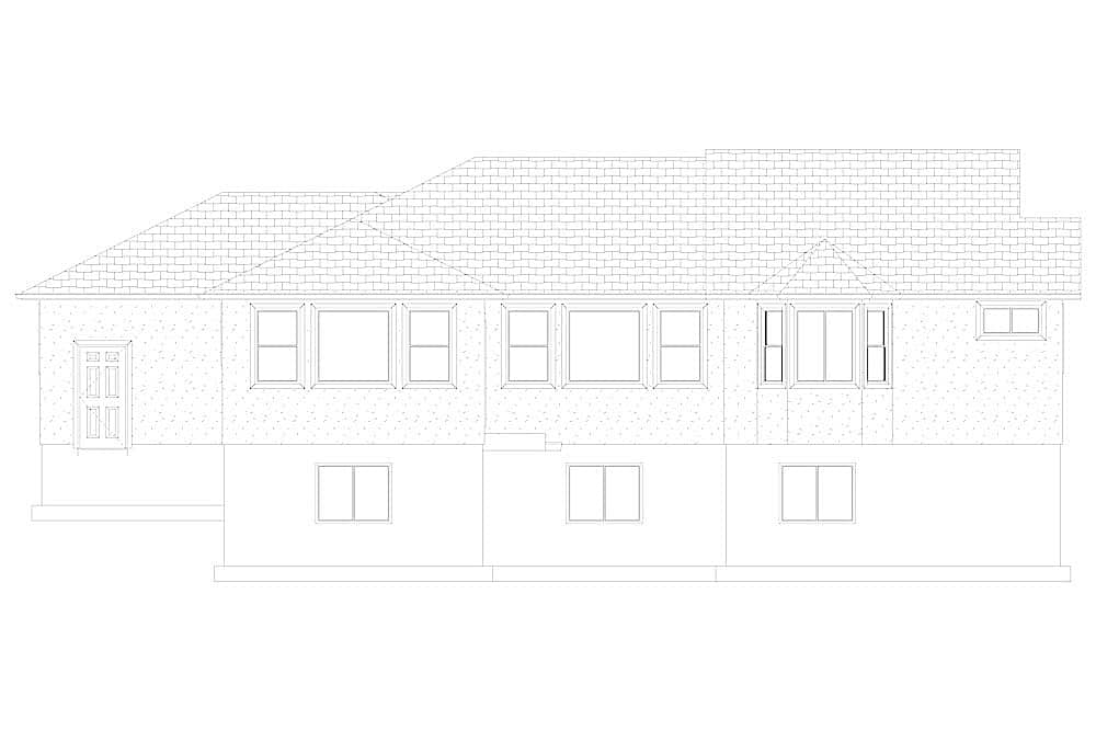 Home Plan Rear Elevation of this 3-Bedroom,1644 Sq Ft Plan -187-1165