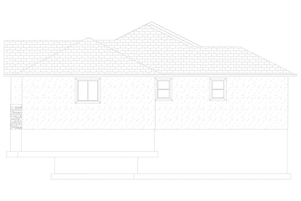 Home Plan Right Elevation of this 3-Bedroom,1644 Sq Ft Plan -187-1165