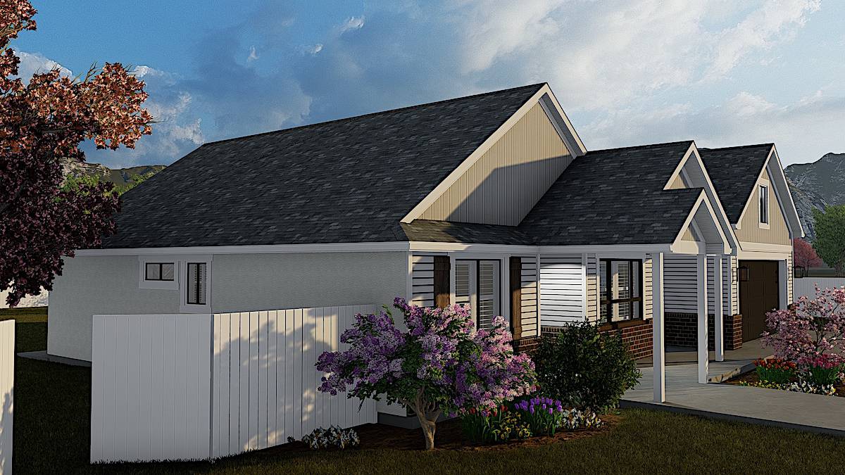 Left Side View of this 3-Bedroom, 1990 Sq Ft Plan - 187-1166