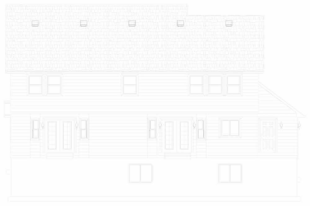 Home Plan Rear Elevation of this 4-Bedroom,3356 Sq Ft Plan -187-1167