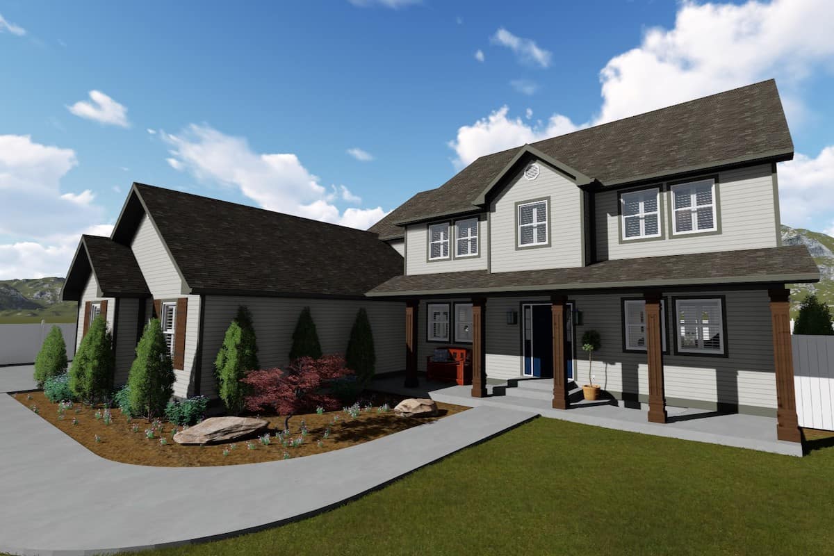 Right Side View of this 4-Bedroom, 3356 Sq Ft Plan - 187-1167