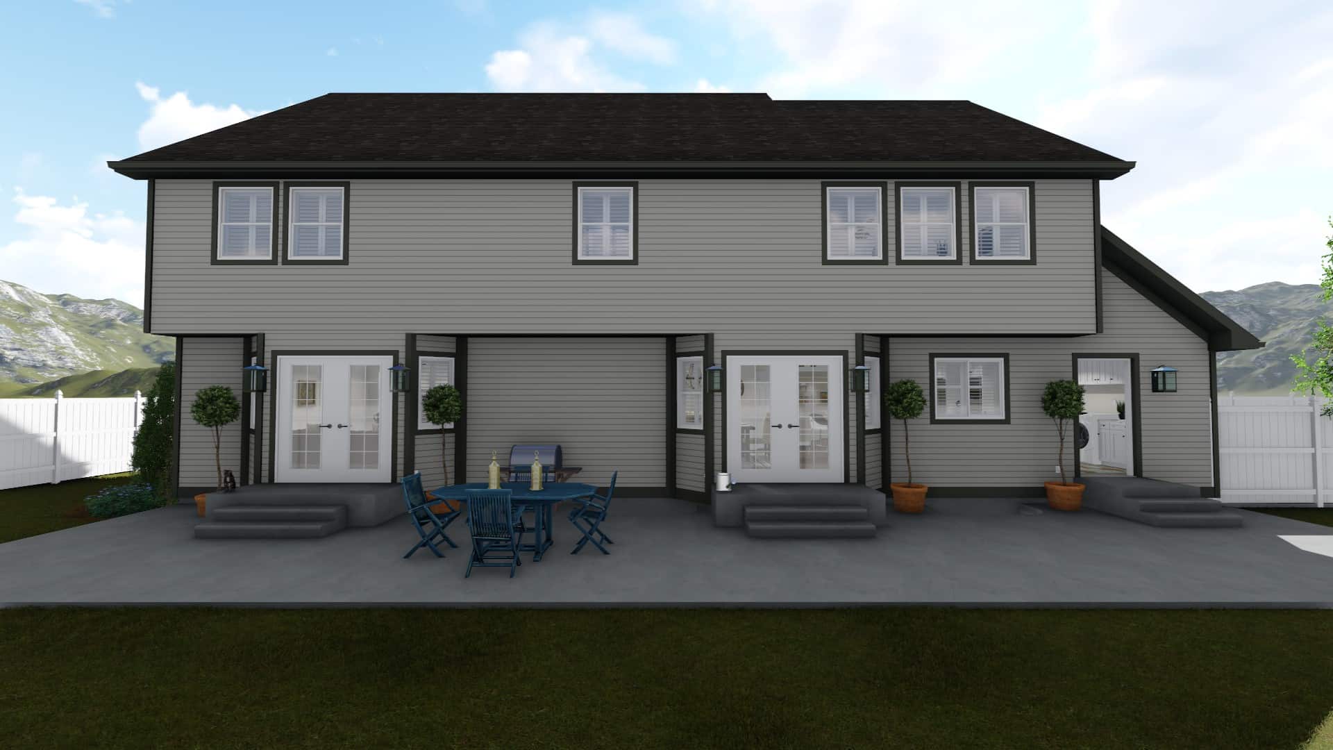 Rear View of this 4-Bedroom, 3356 Sq Ft Plan - 187-1167