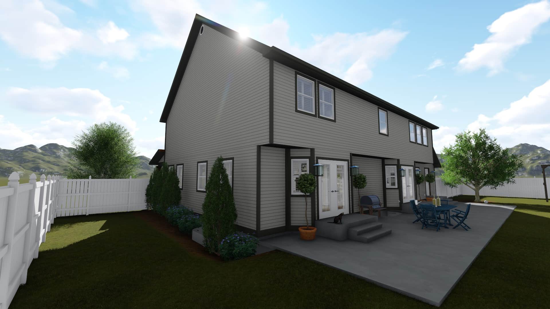 Rear View of this 4-Bedroom, 3356 Sq Ft Plan - 187-1167
