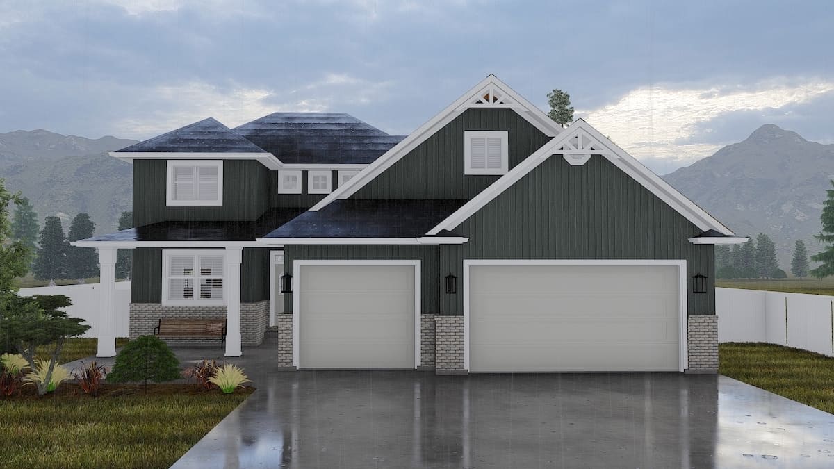 Front View of this 4-Bedroom, 2399 Sq Ft Plan - 187-1168