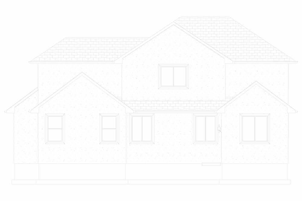 Home Plan Rear Elevation of this 4-Bedroom,2399 Sq Ft Plan -187-1168