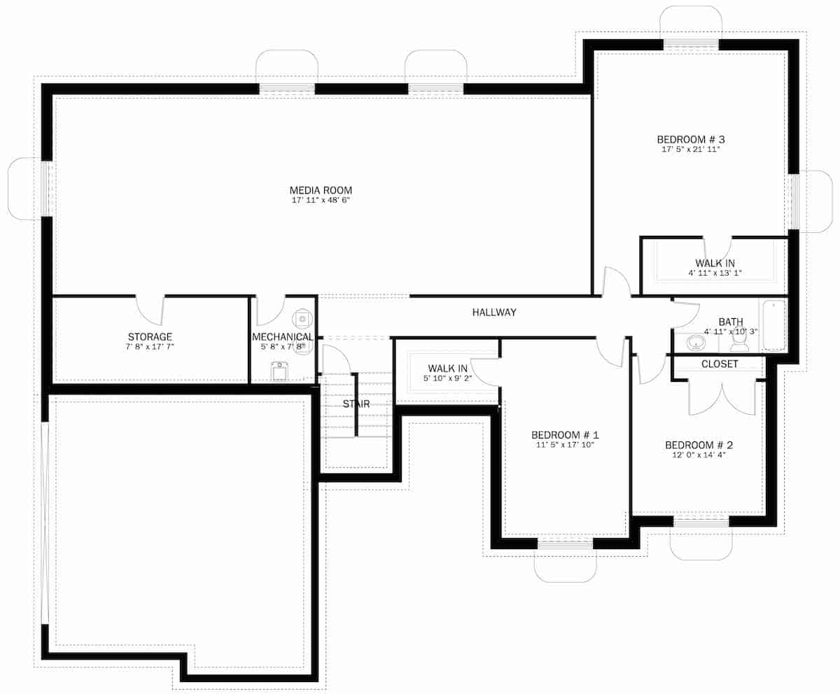 Basement of Acadian Plan #187-1169