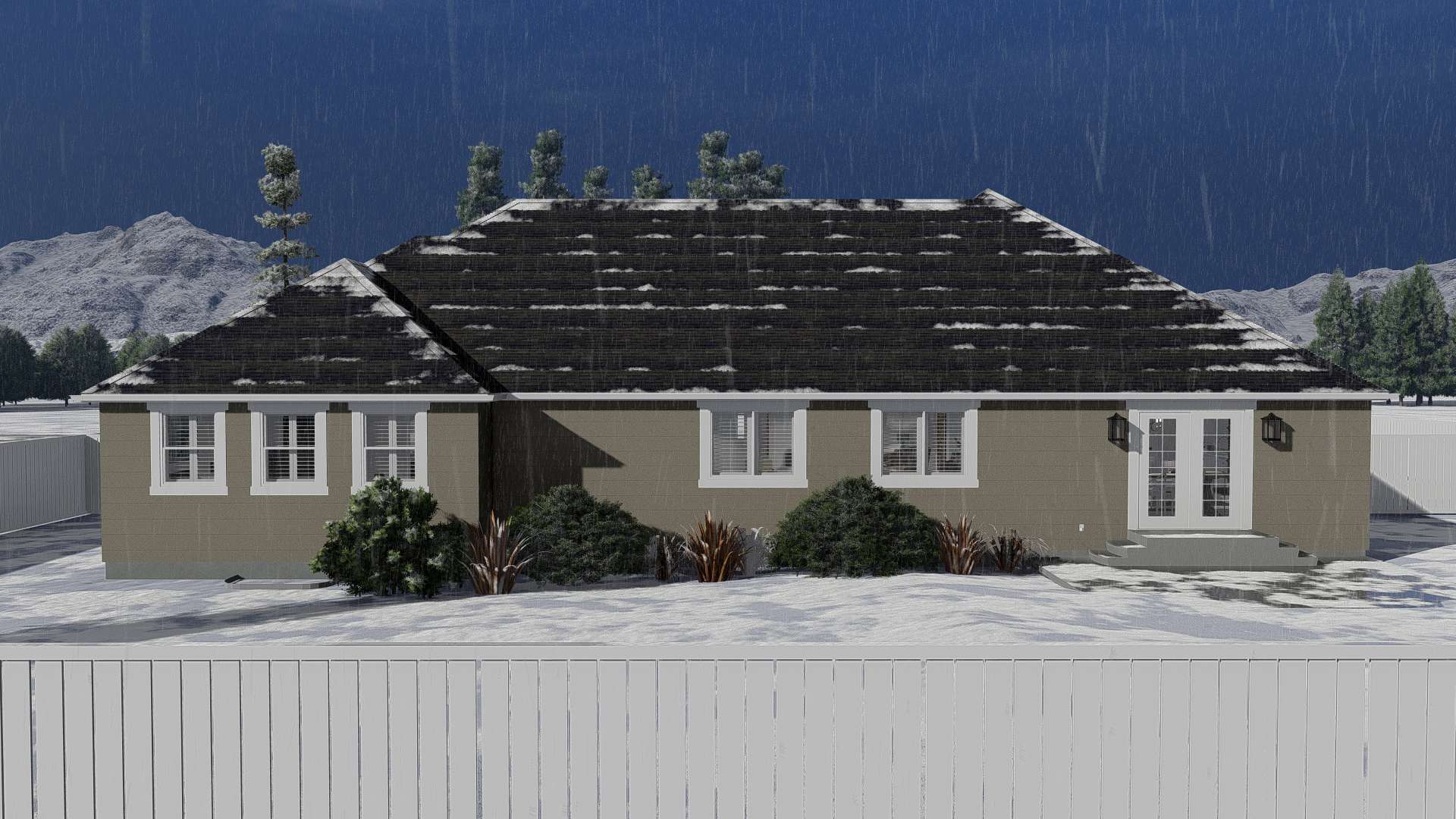 Rear View of this 3-Bedroom, 2406 Sq Ft Plan - 187-1169
