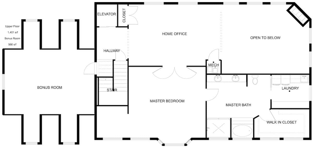 Upper Level of Contemporary Plan #187-1170