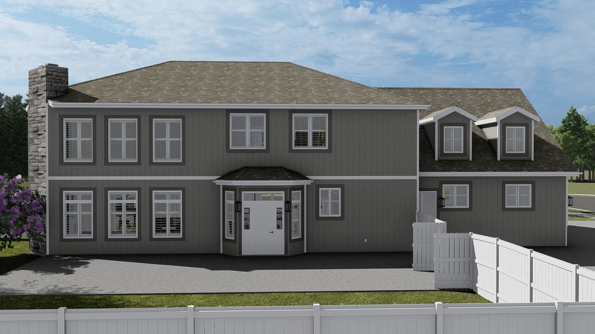 Rear View of this 1-Bedroom, 3341 Sq Ft Plan - 187-1170