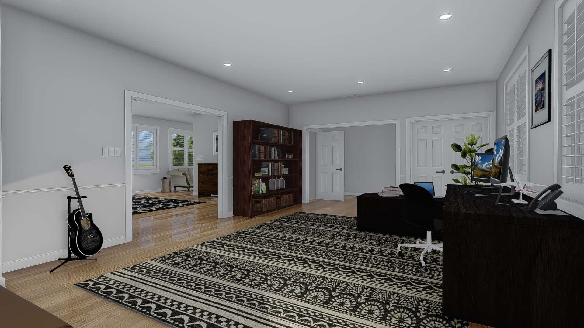 Home Office of this 1-Bedroom, 3341 Sq Ft Plan - 187-1170