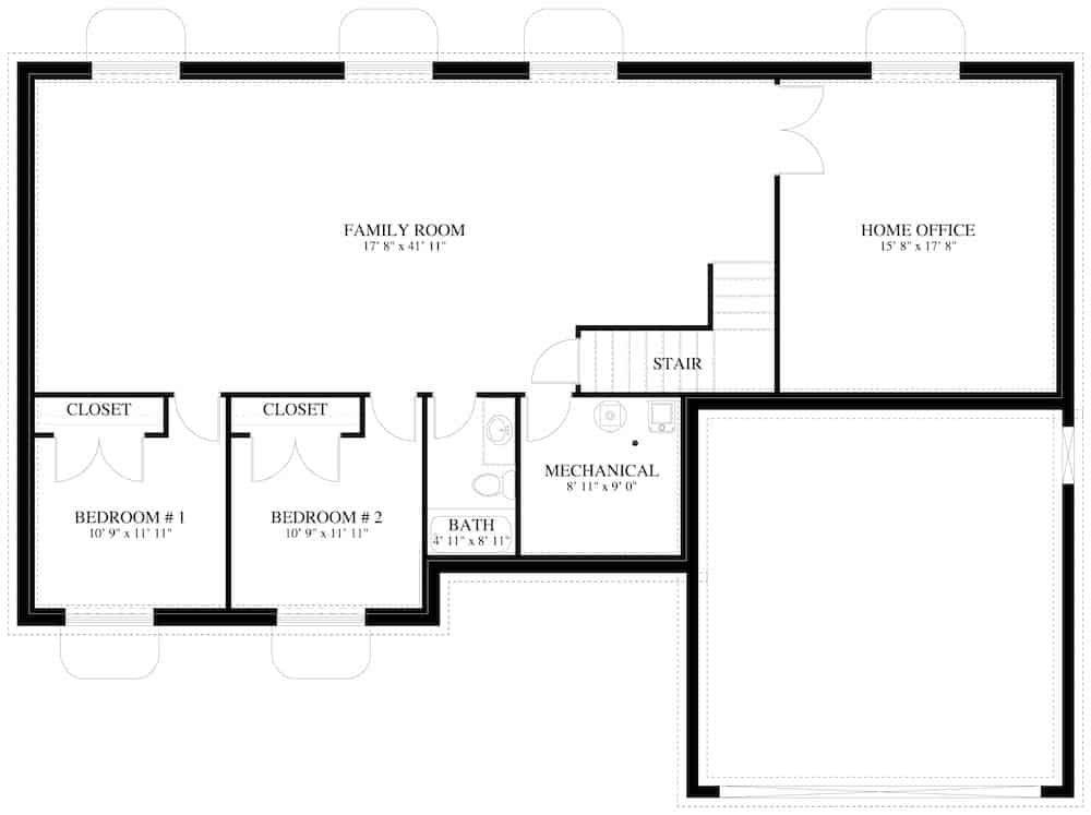 Basement of Contemporary Plan #187-1172