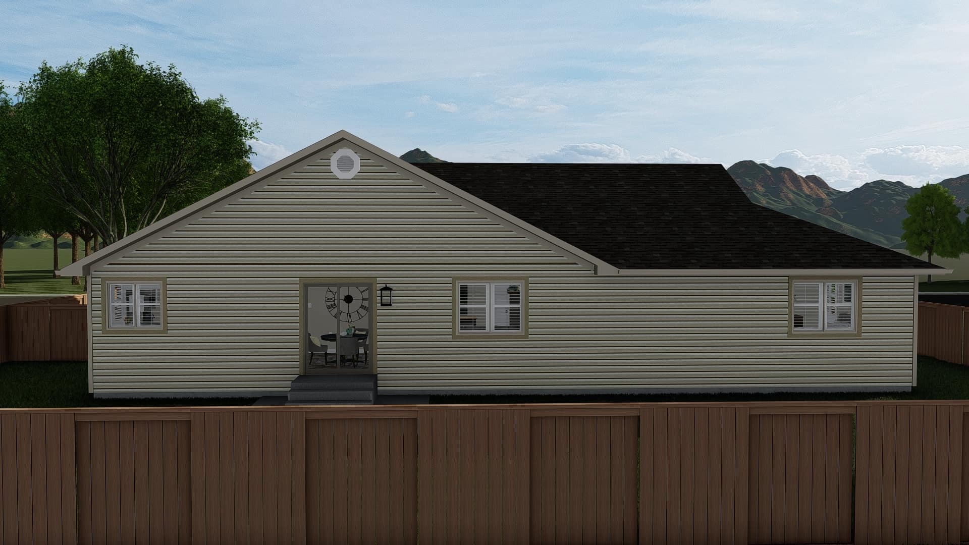Rear View of this 3-Bedroom, 1660 Sq Ft Plan - 187-1172