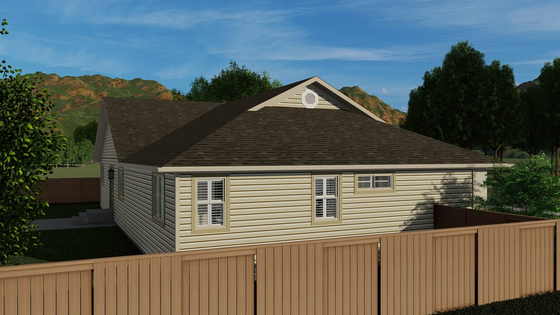 Side View of this 3-Bedroom, 1660 Sq Ft Plan - 187-1172