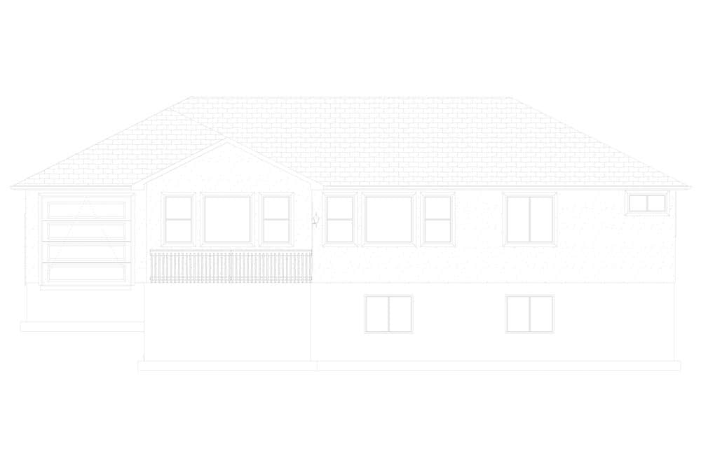 Home Plan Rear Elevation of this 3-Bedroom,1699 Sq Ft Plan -187-1173