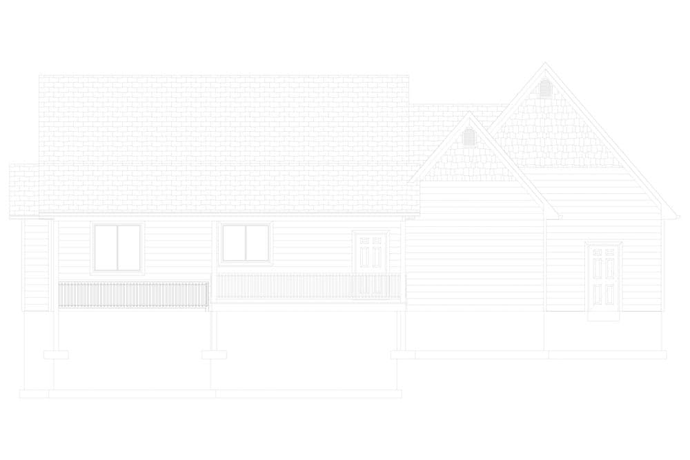 Home Plan Rear Elevation of this 2-Bedroom,1641 Sq Ft Plan -187-1174