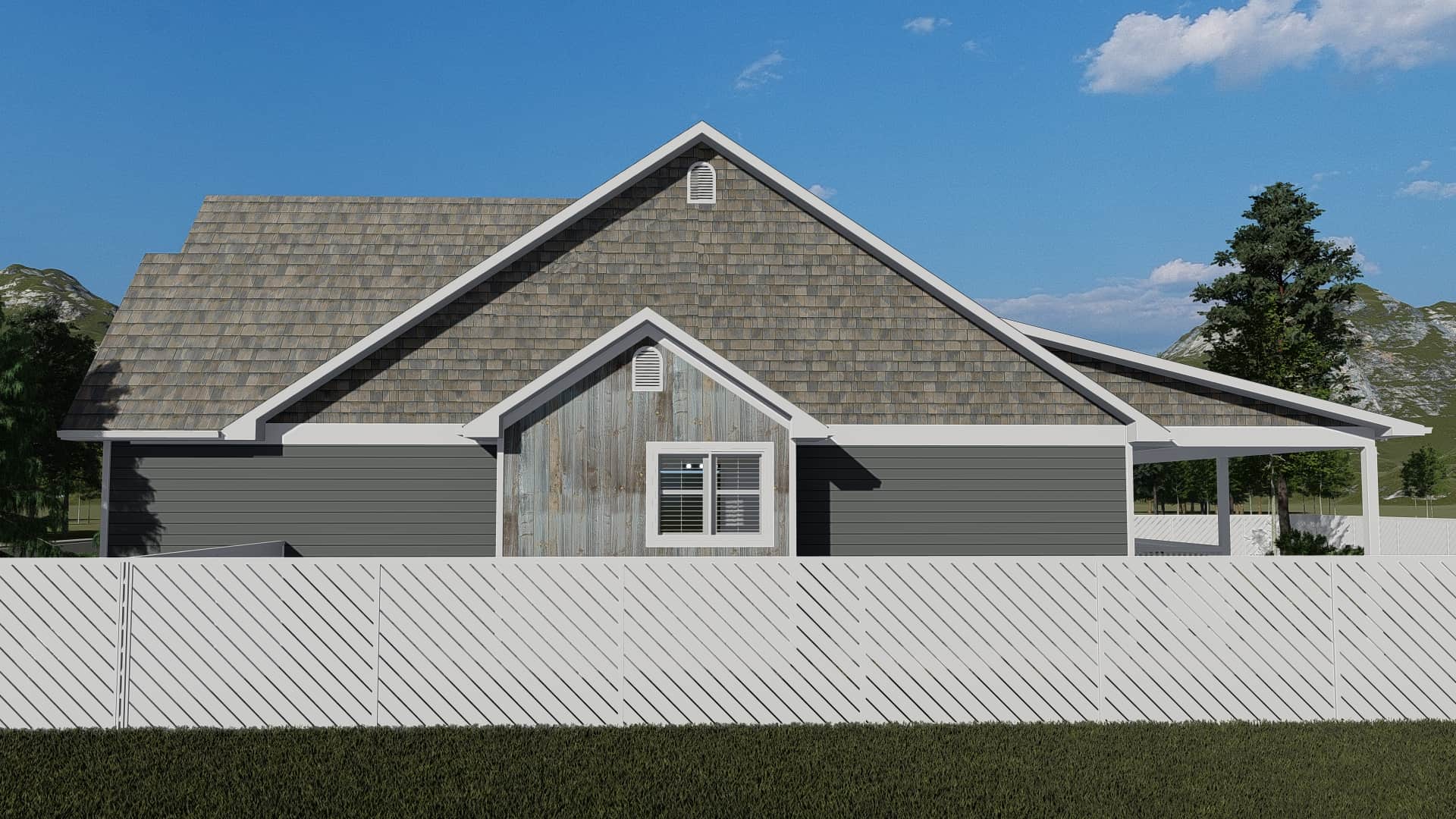 Side View of this 2-Bedroom, 1641 Sq Ft Plan - 187-1174