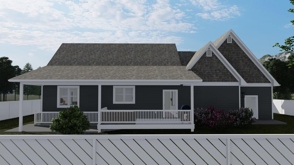 Rear View of this 2-Bedroom, 1641 Sq Ft Plan - 187-1174