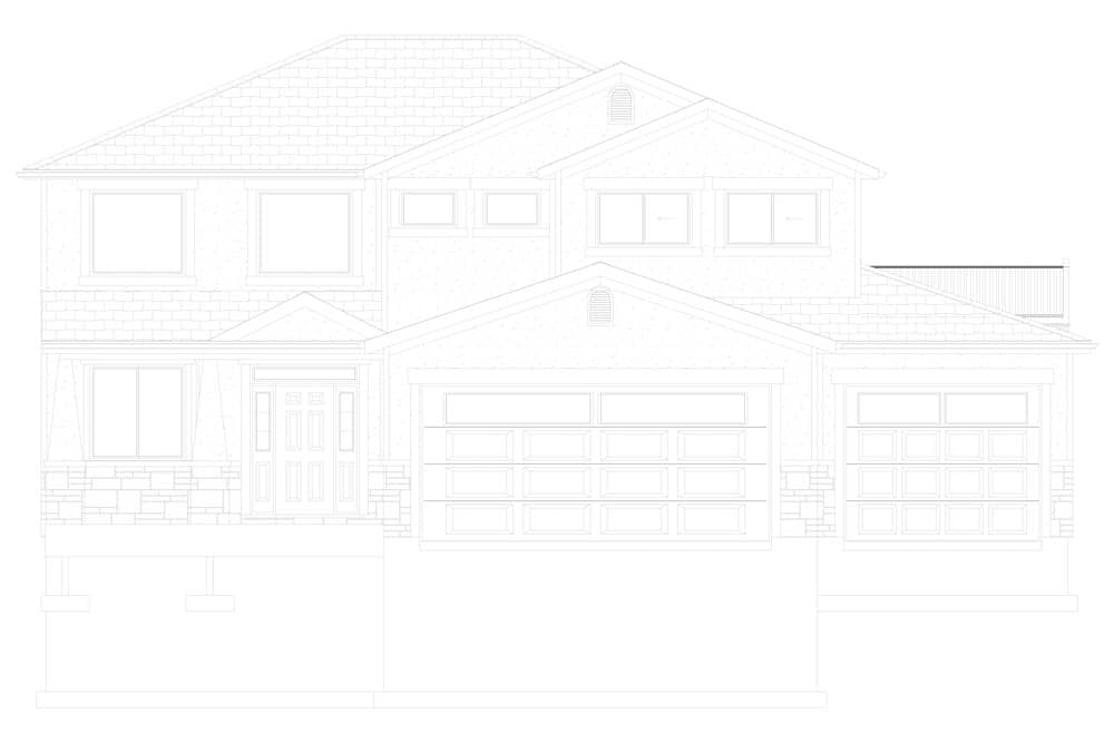 Home Plan Front Elevation of this 4-Bedroom,2313 Sq Ft Plan -187-1175