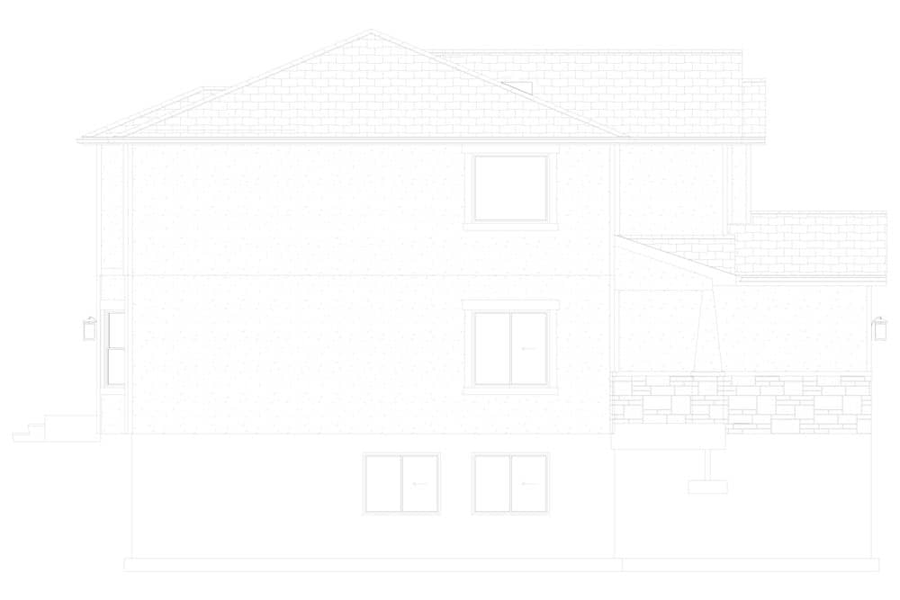Home Plan Left Elevation of this 4-Bedroom,2313 Sq Ft Plan -187-1175