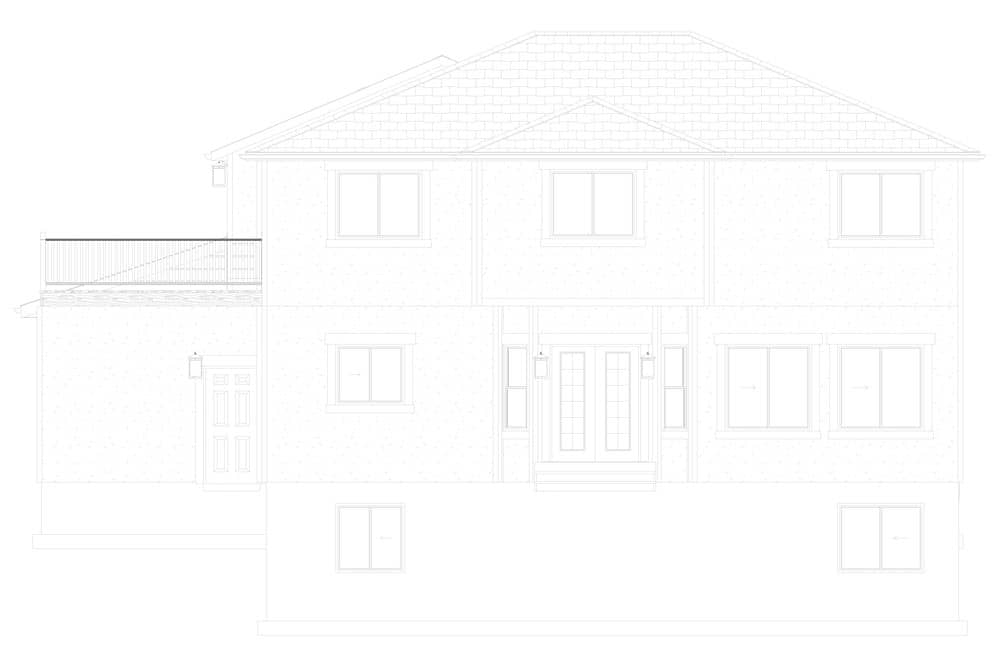 Home Plan Rear Elevation of this 4-Bedroom,2313 Sq Ft Plan -187-1175