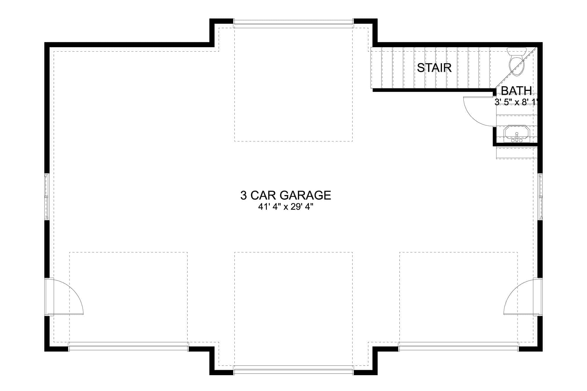 Main Level of Garage Plan #187-1176