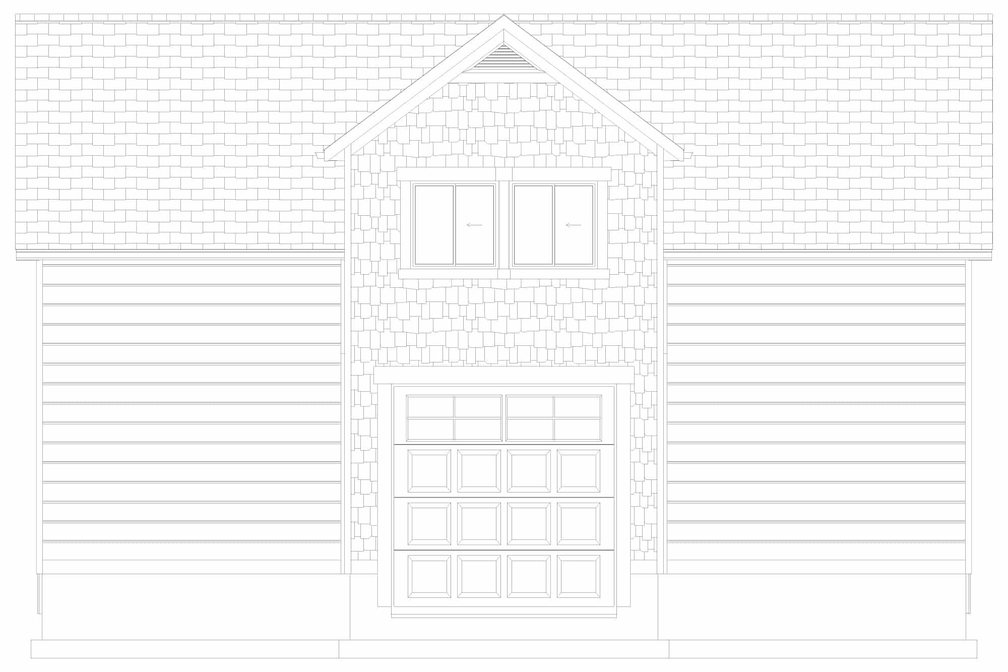 Home Plan Rear Elevation of this 1-Bedroom,2296 Sq Ft Plan -187-1176