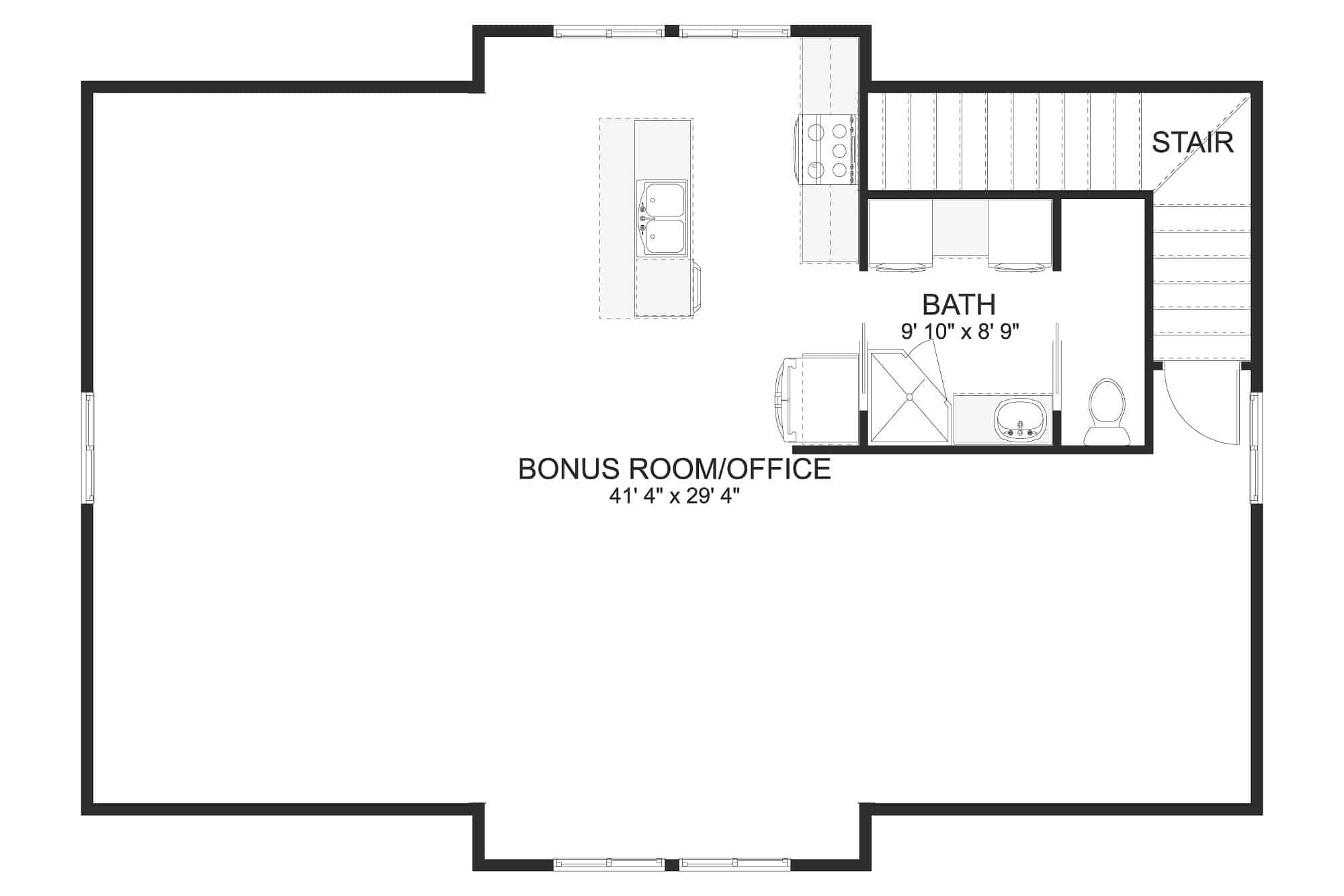 Upper Level of Garage Plan #187-1176