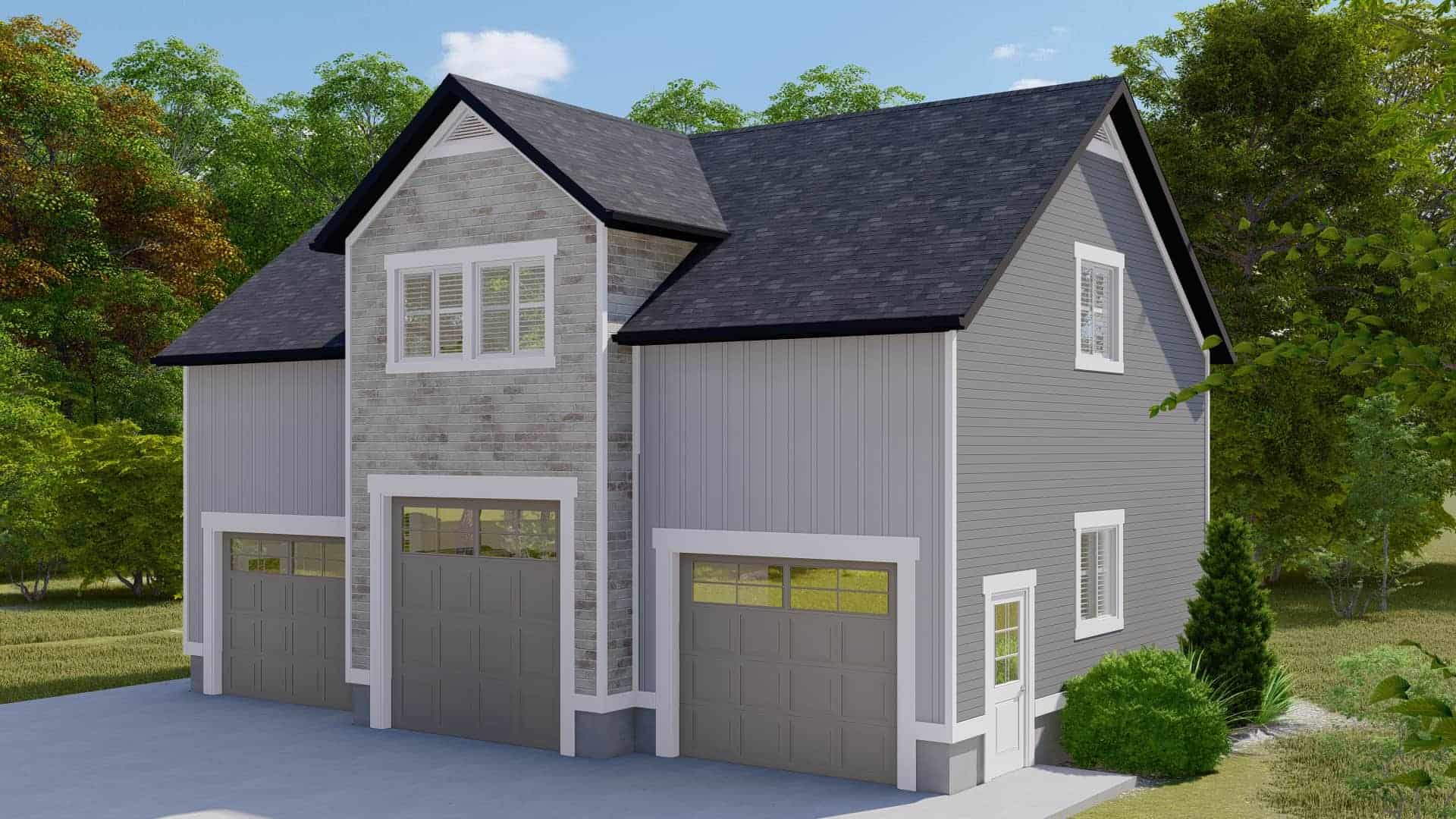 Front elevation of Garage home (ThePlanCollection: House Plan #187-1176)