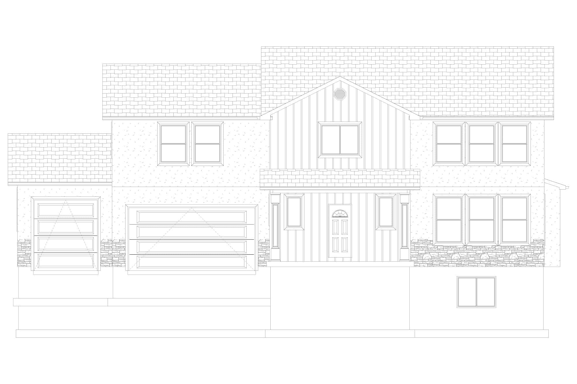 Home Plan Front Elevation of this 4-Bedroom,2864 Sq Ft Plan -187-1177