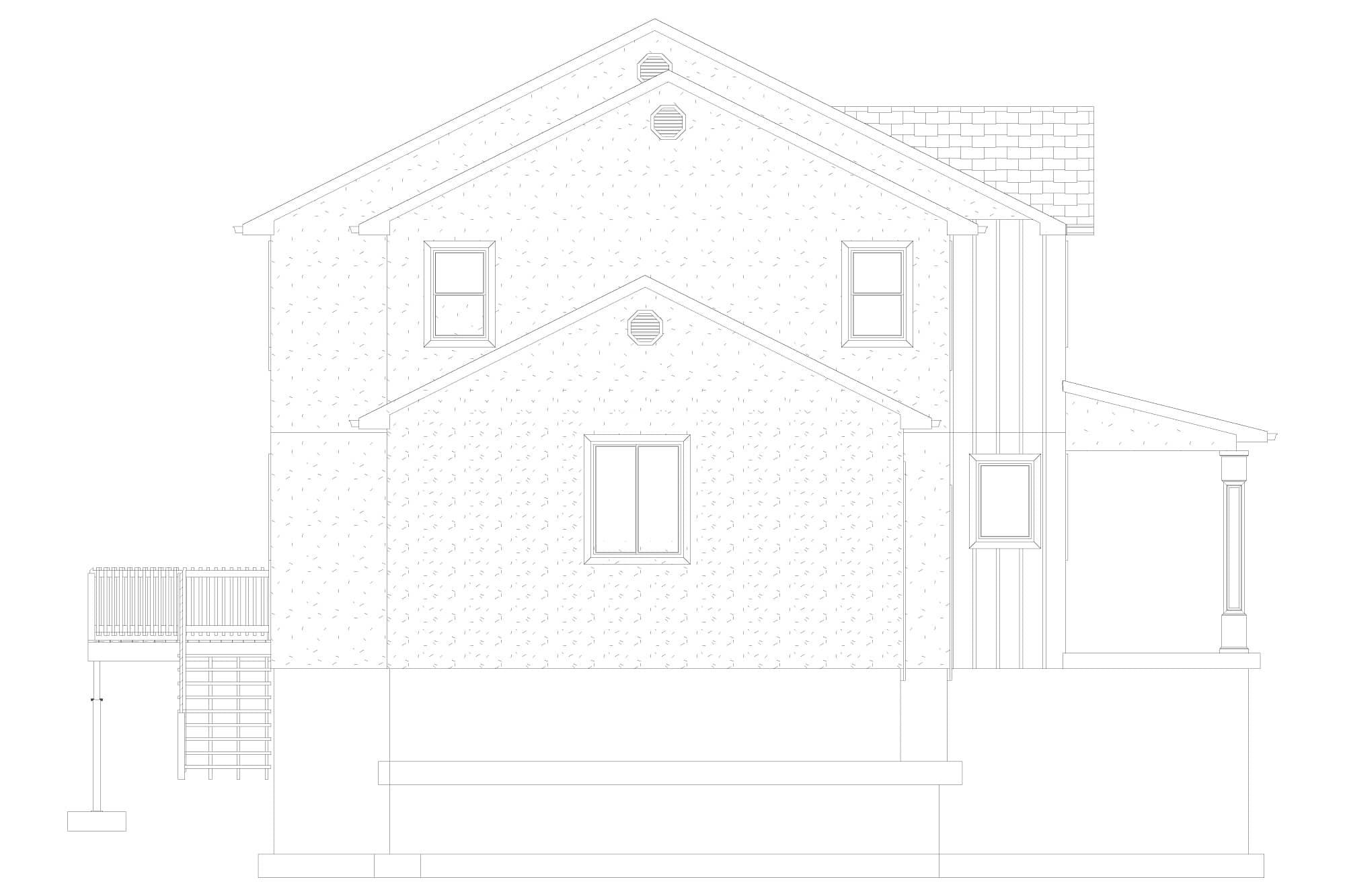 Home Plan Left Elevation of this 4-Bedroom,2864 Sq Ft Plan -187-1177