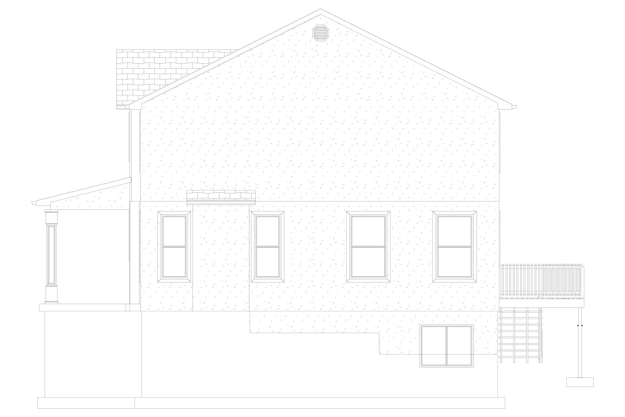 Home Plan Right Elevation of this 4-Bedroom,2864 Sq Ft Plan -187-1177