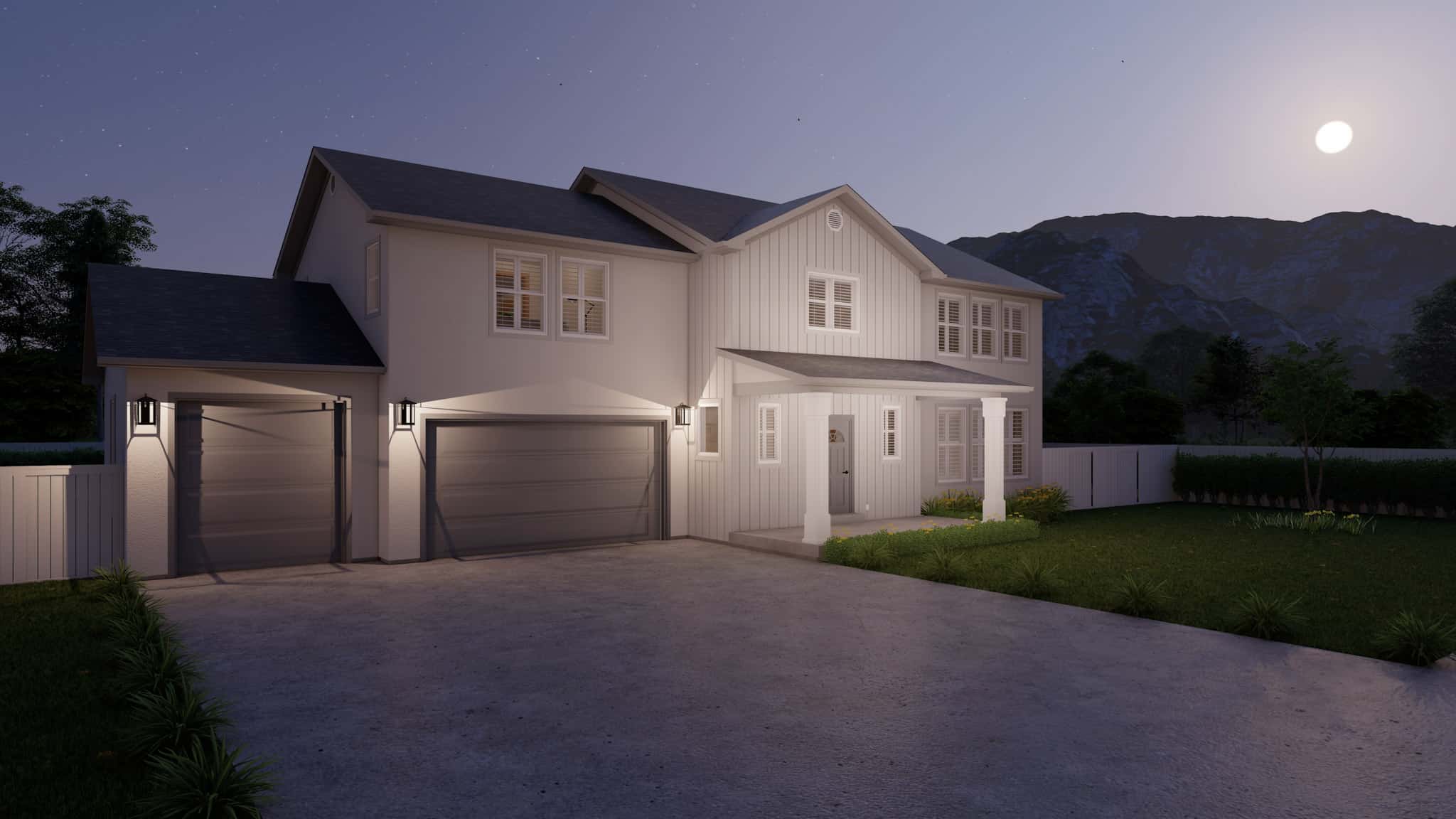 Home at Night of this 4-Bedroom,2864 Sq Ft Plan -187-1177