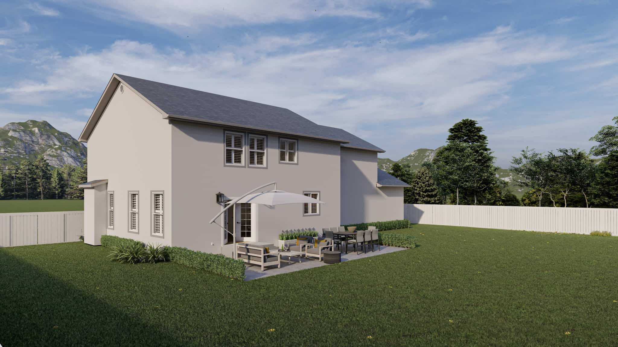Rear View of this 4-Bedroom,2864 Sq Ft Plan -187-1177