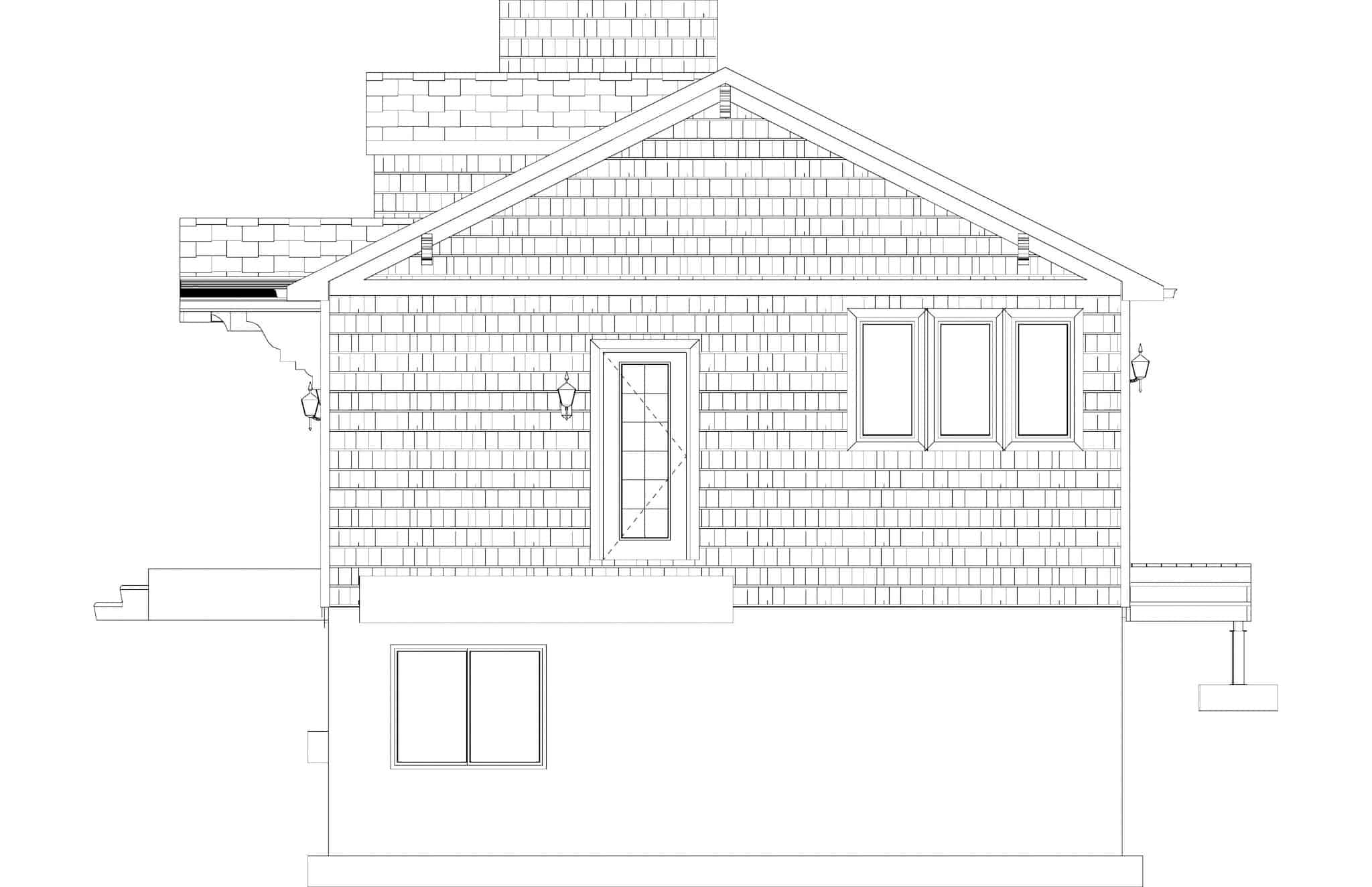 Home Plan Right Elevation of this 3-Bedroom,943 Sq Ft Plan -187-1178