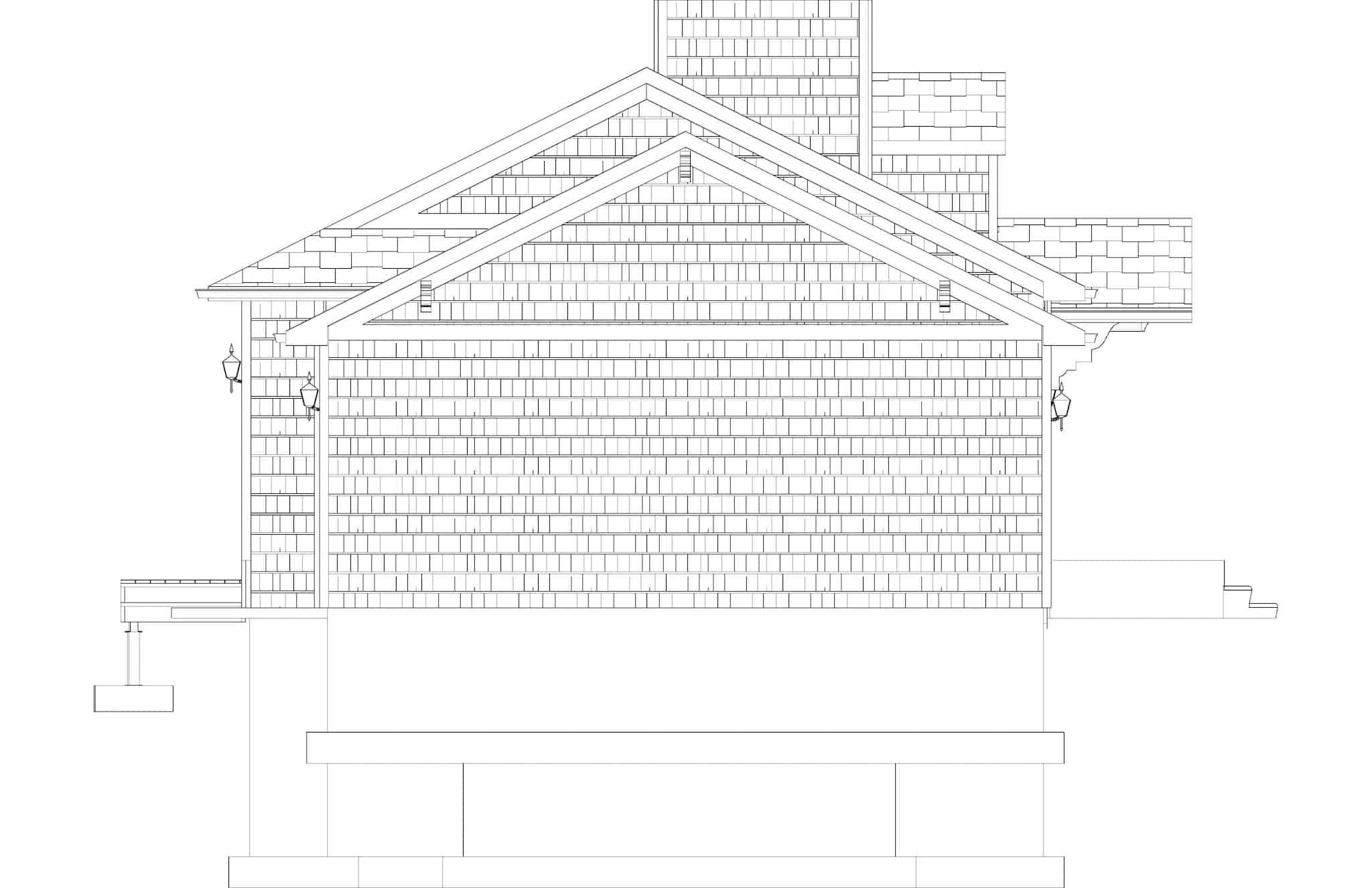 Home Plan Left Elevation of this 3-Bedroom,943 Sq Ft Plan -187-1178