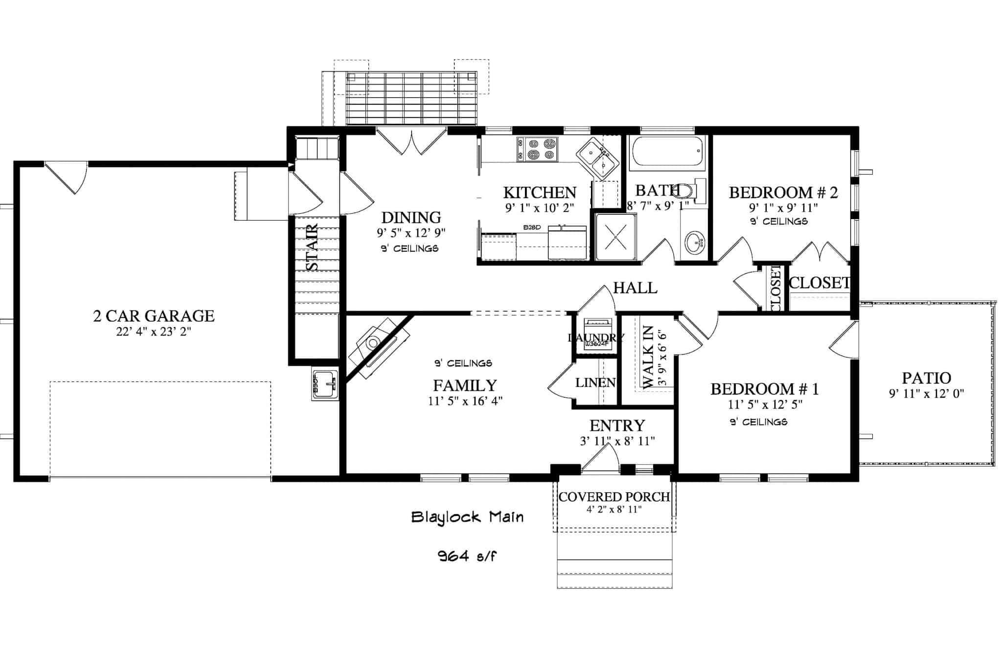 Main Level of Ranch Plan #187-1178