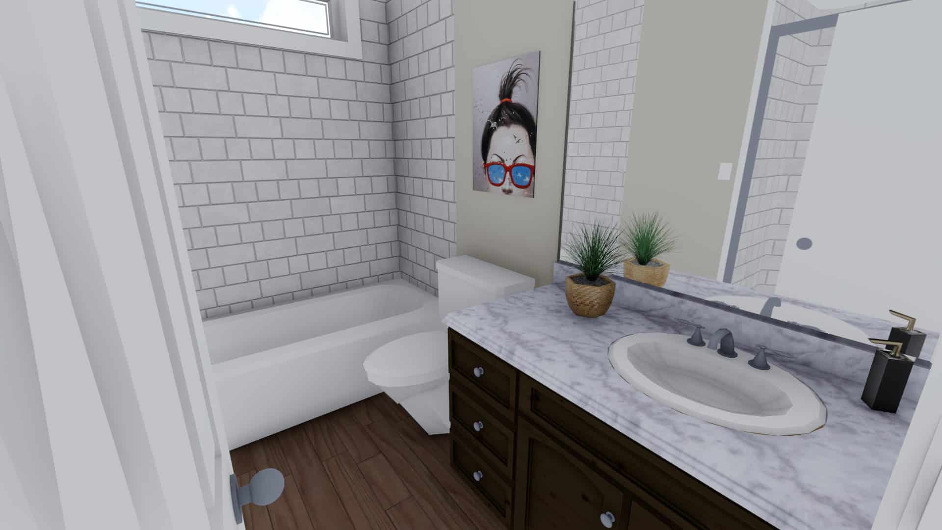 Bathroom of this 3-Bedroom,943 Sq Ft Plan -187-1178