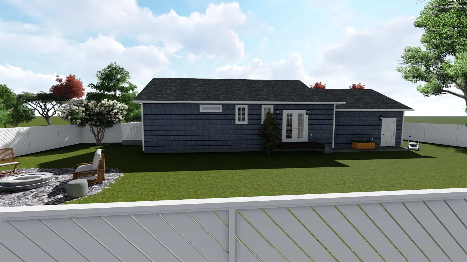 Rear View of this 3-Bedroom,943 Sq Ft Plan -187-1178
