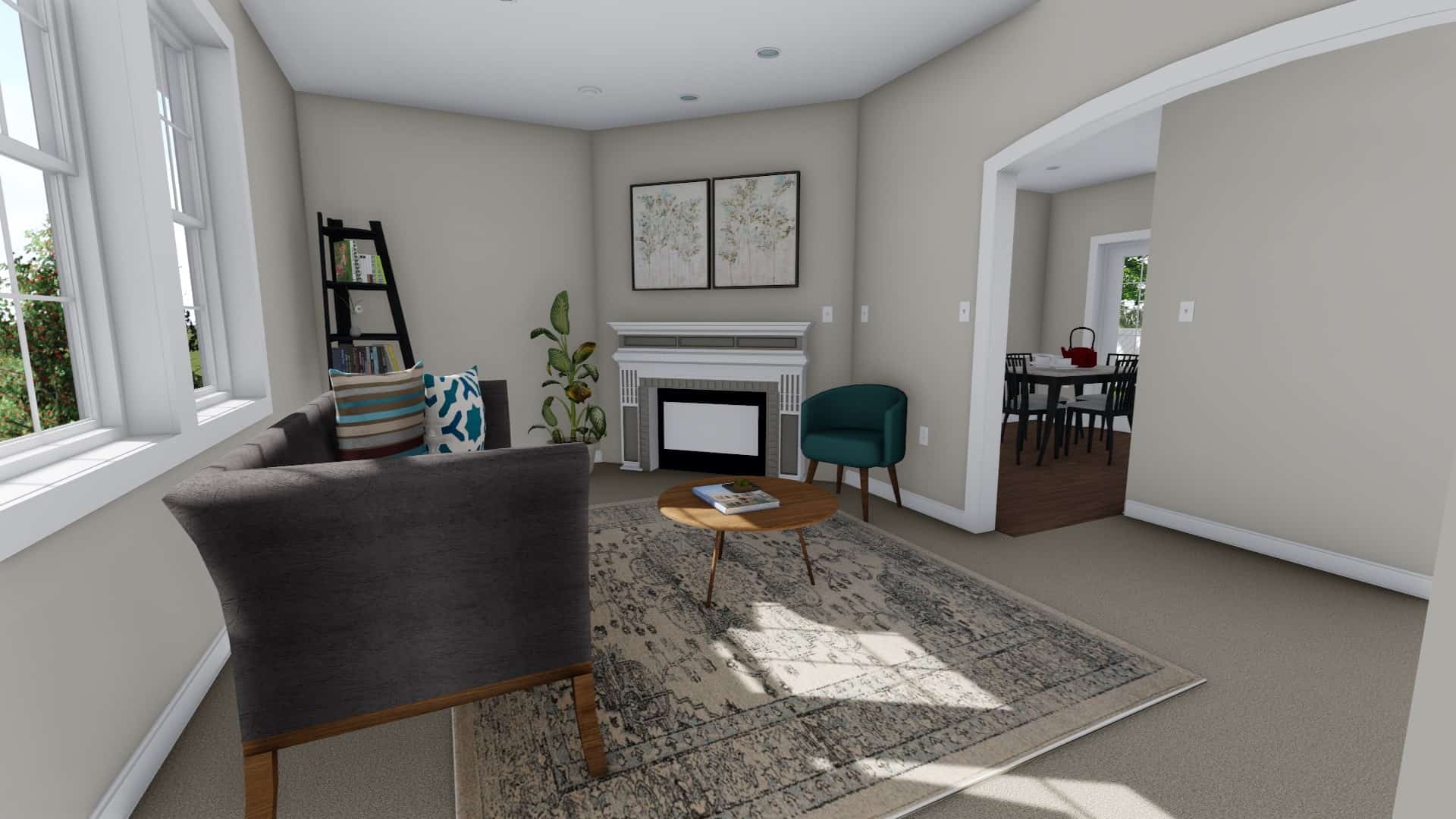 Family Room of this 3-Bedroom,943 Sq Ft Plan -187-1178