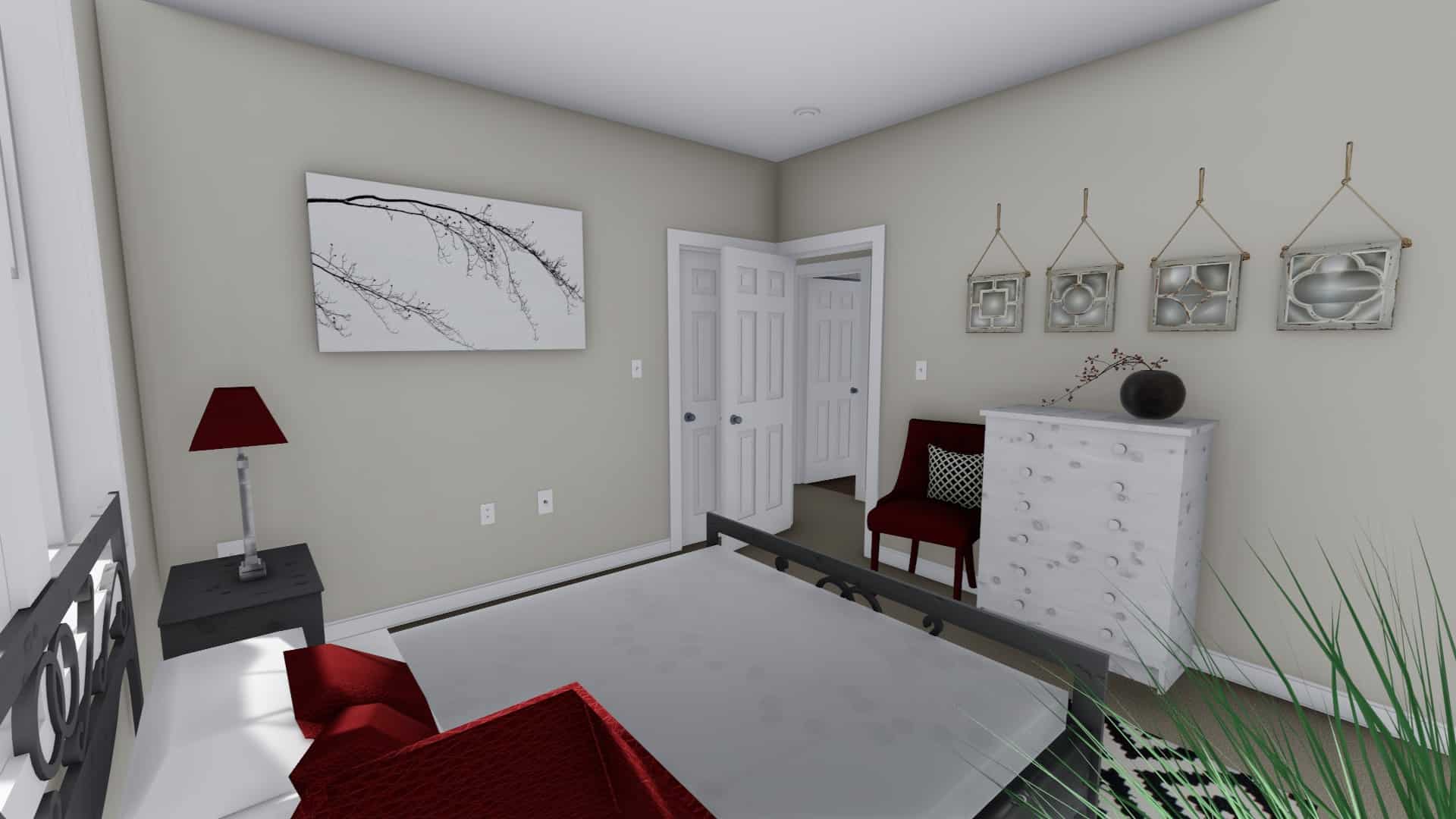 Master Bedroom of this 3-Bedroom,943 Sq Ft Plan -187-1178
