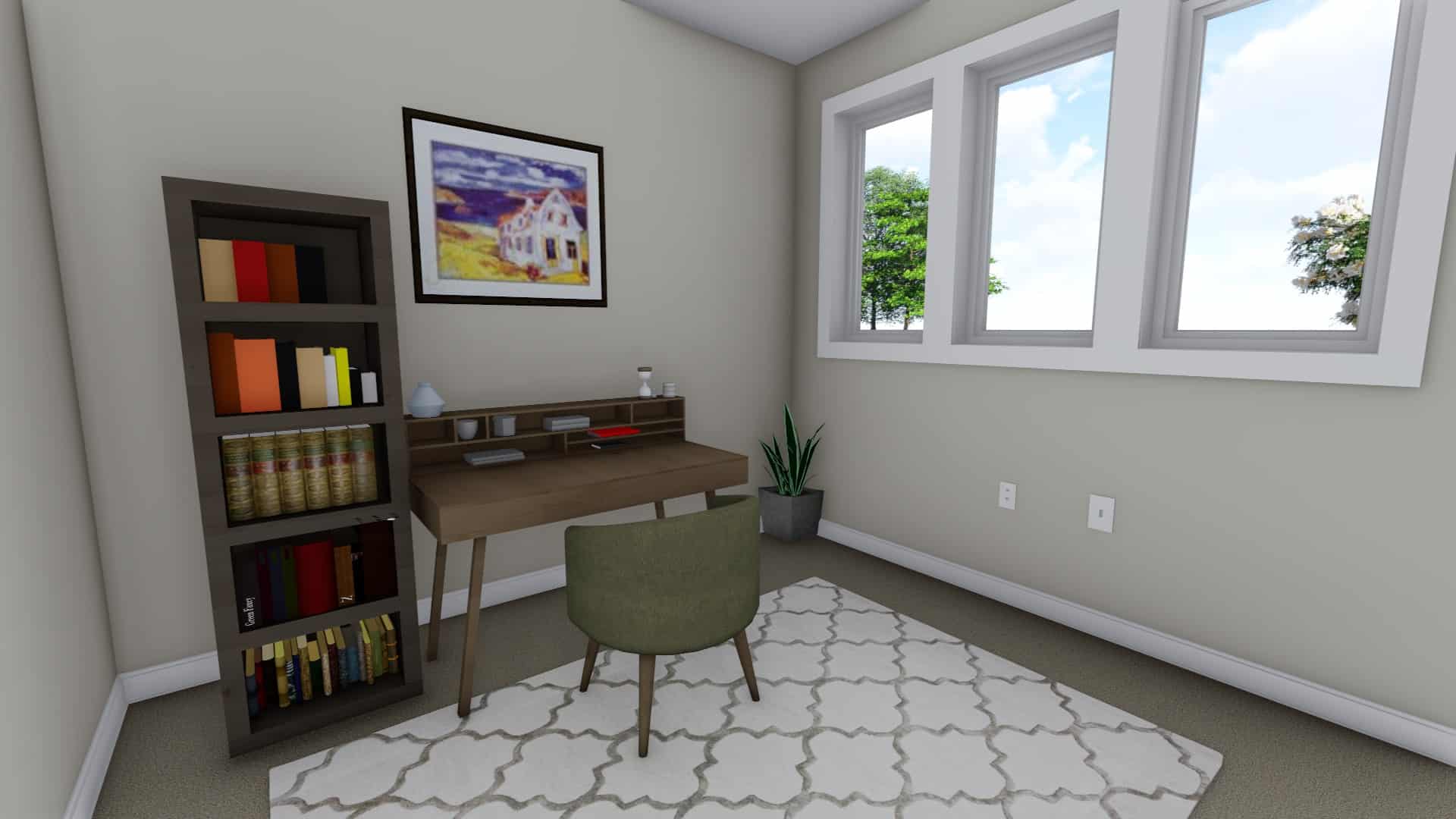 Home Office of this 3-Bedroom,943 Sq Ft Plan -187-1178