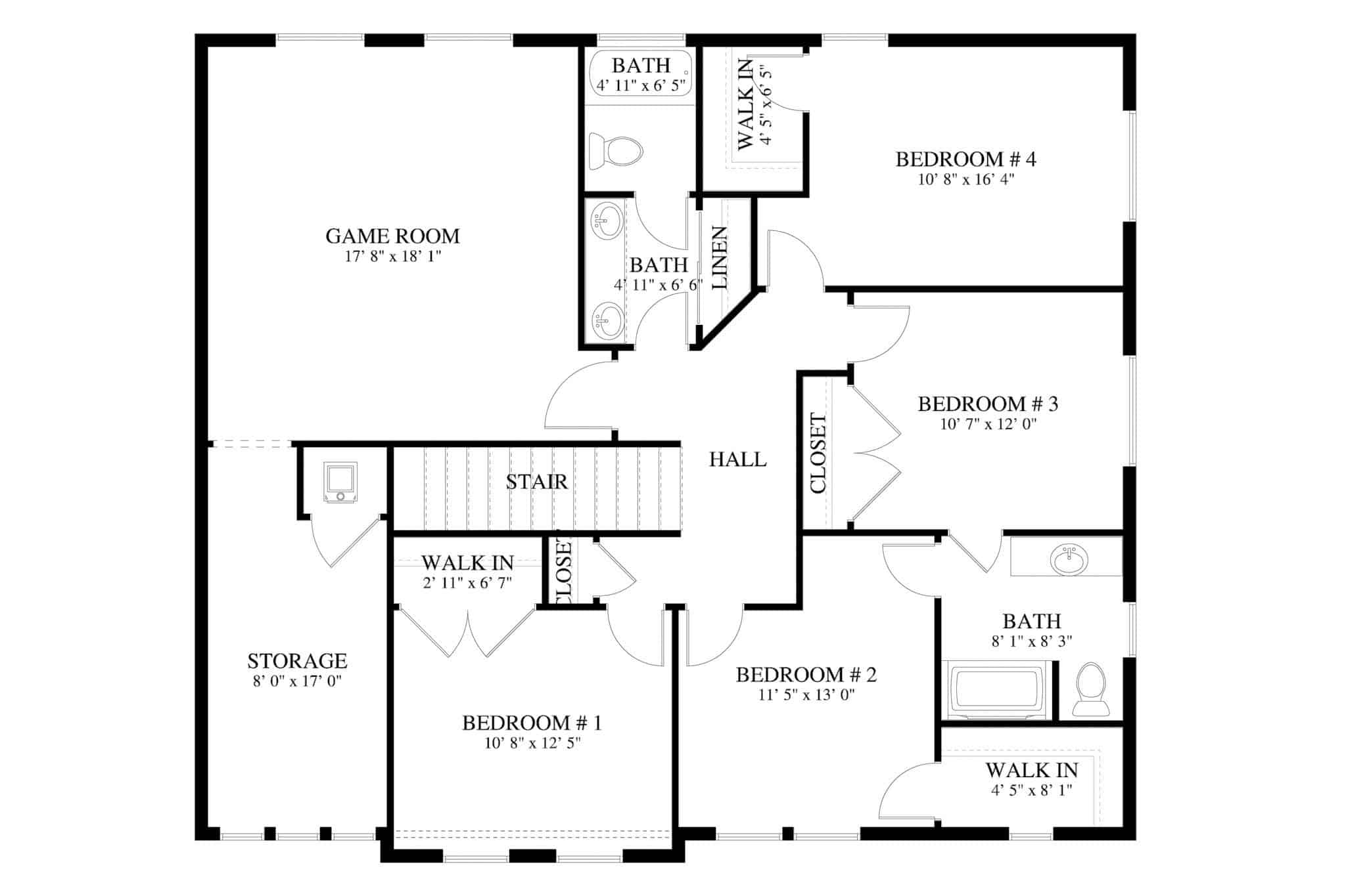 Upper Level of Florida Style Plan #187-1179