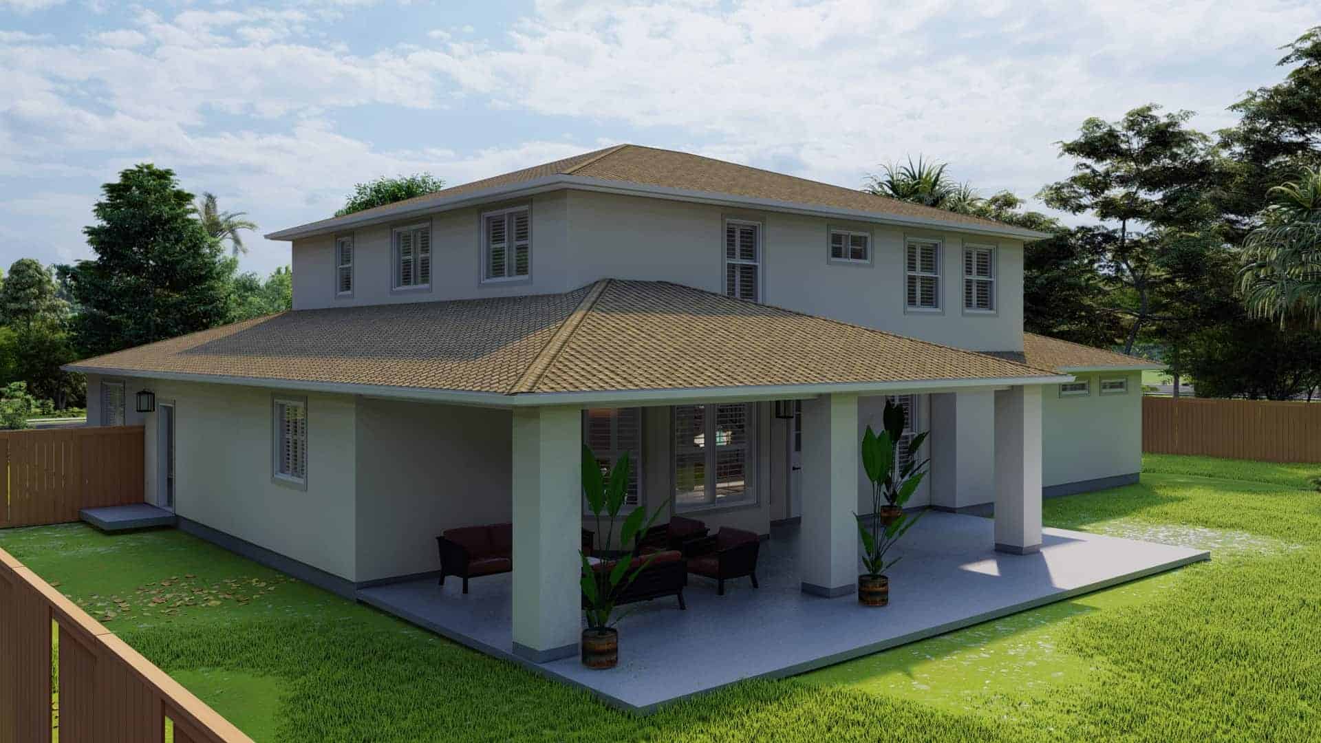 Rear View of this 5-Bedroom,3859 Sq Ft Plan -187-1179