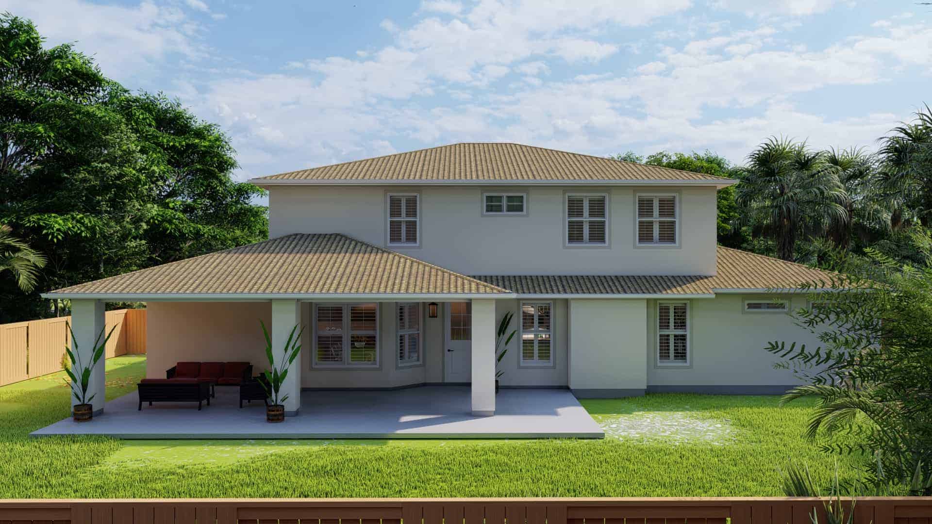 Rear View of this 5-Bedroom,3859 Sq Ft Plan -187-1179