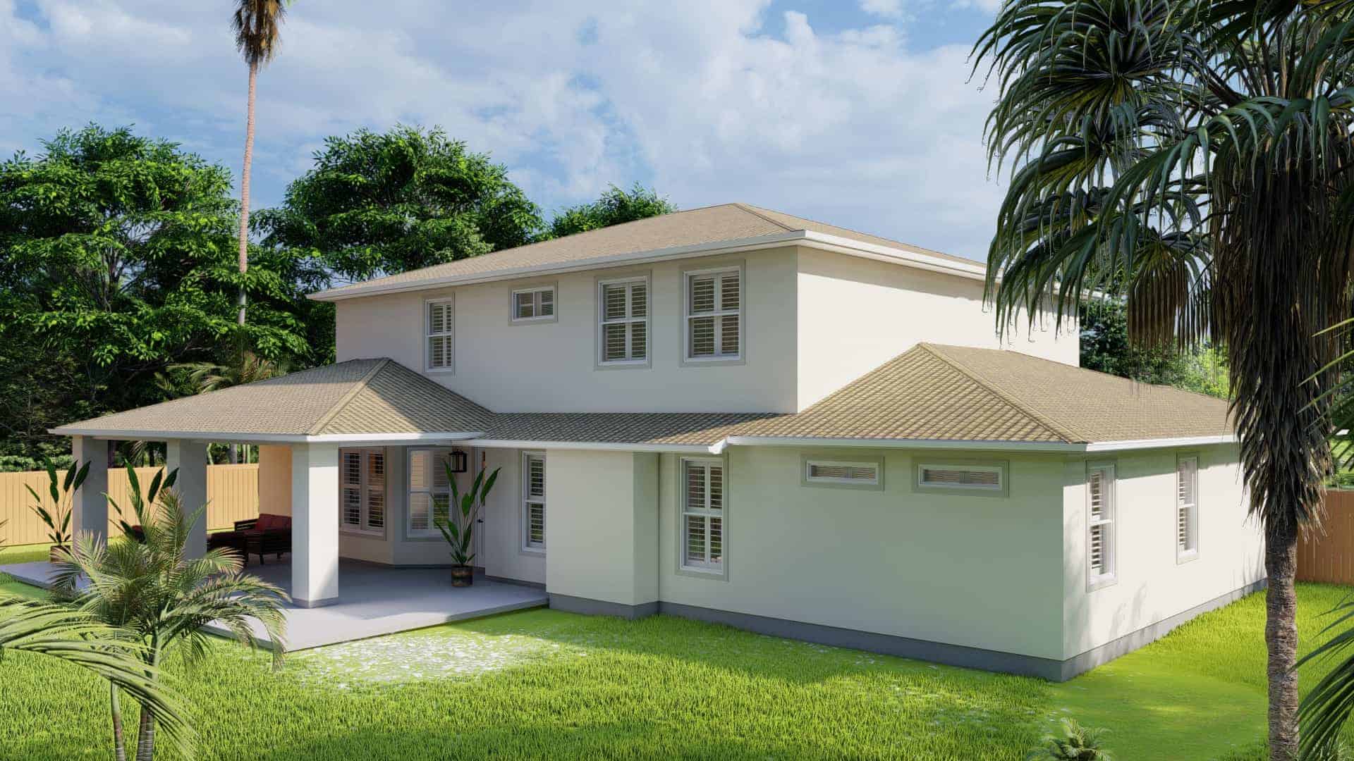 Rear View of this 5-Bedroom,3859 Sq Ft Plan -187-1179