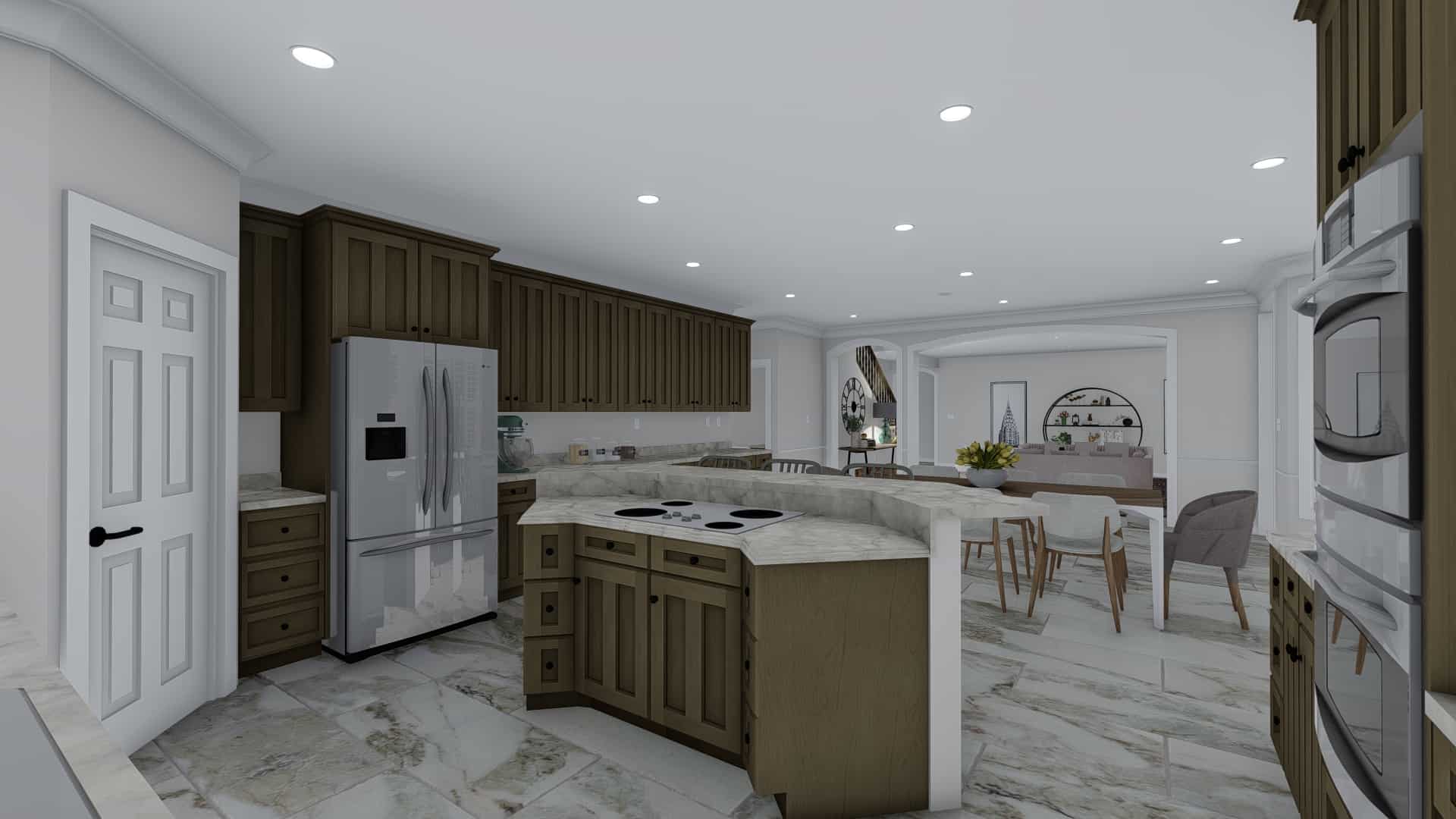 Kitchen: Kitchen Island of this 5-Bedroom,3859 Sq Ft Plan -187-1179