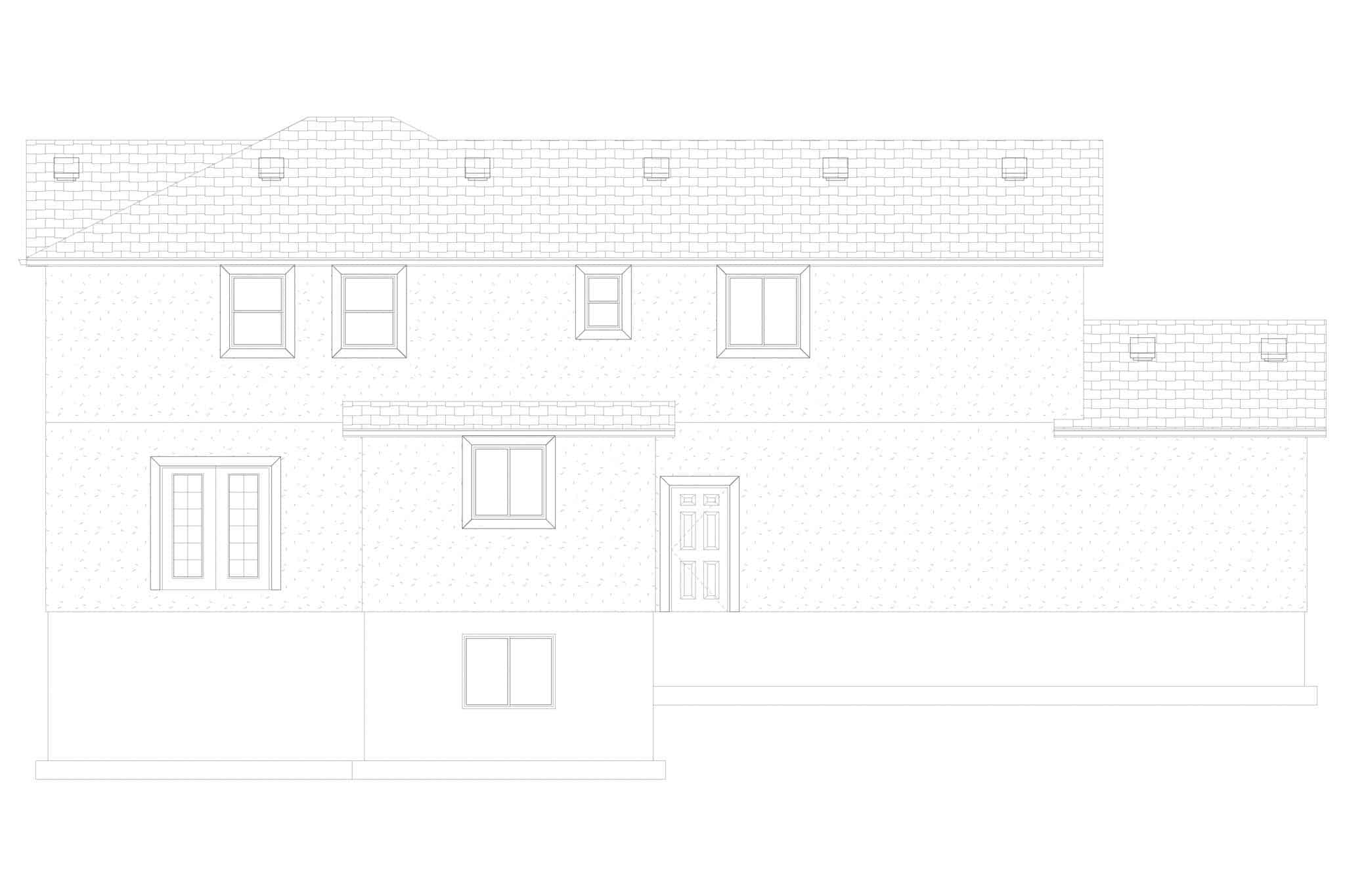 Home Plan Rear Elevation of this 5-Bedroom,2483 Sq Ft Plan -187-1180
