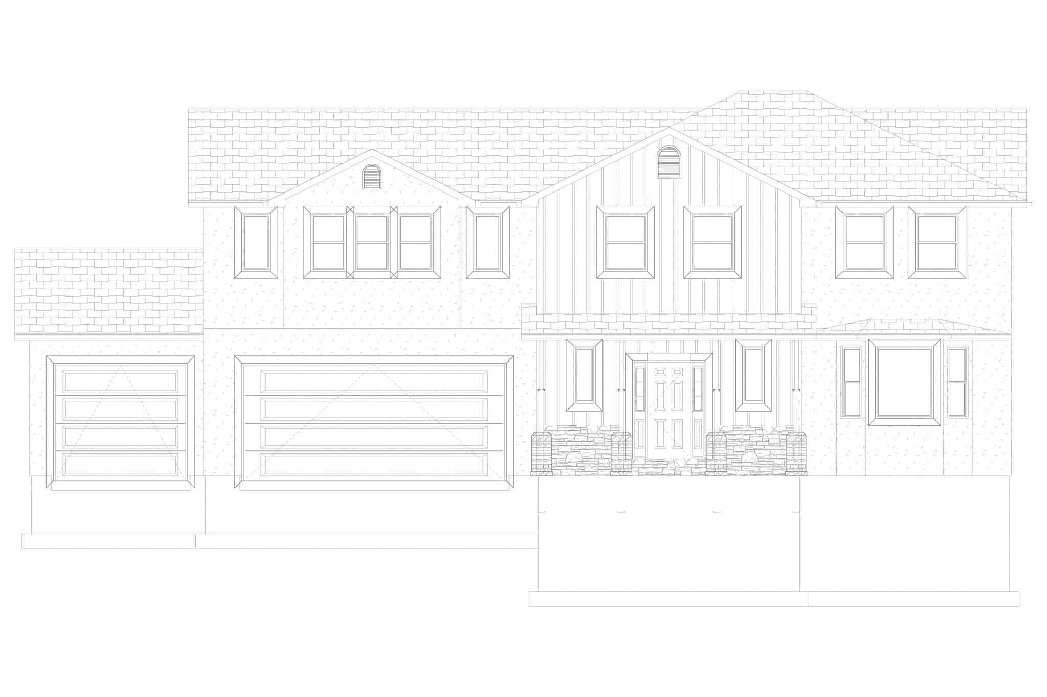 Home Plan Front Elevation of this 5-Bedroom,2483 Sq Ft Plan -187-1180