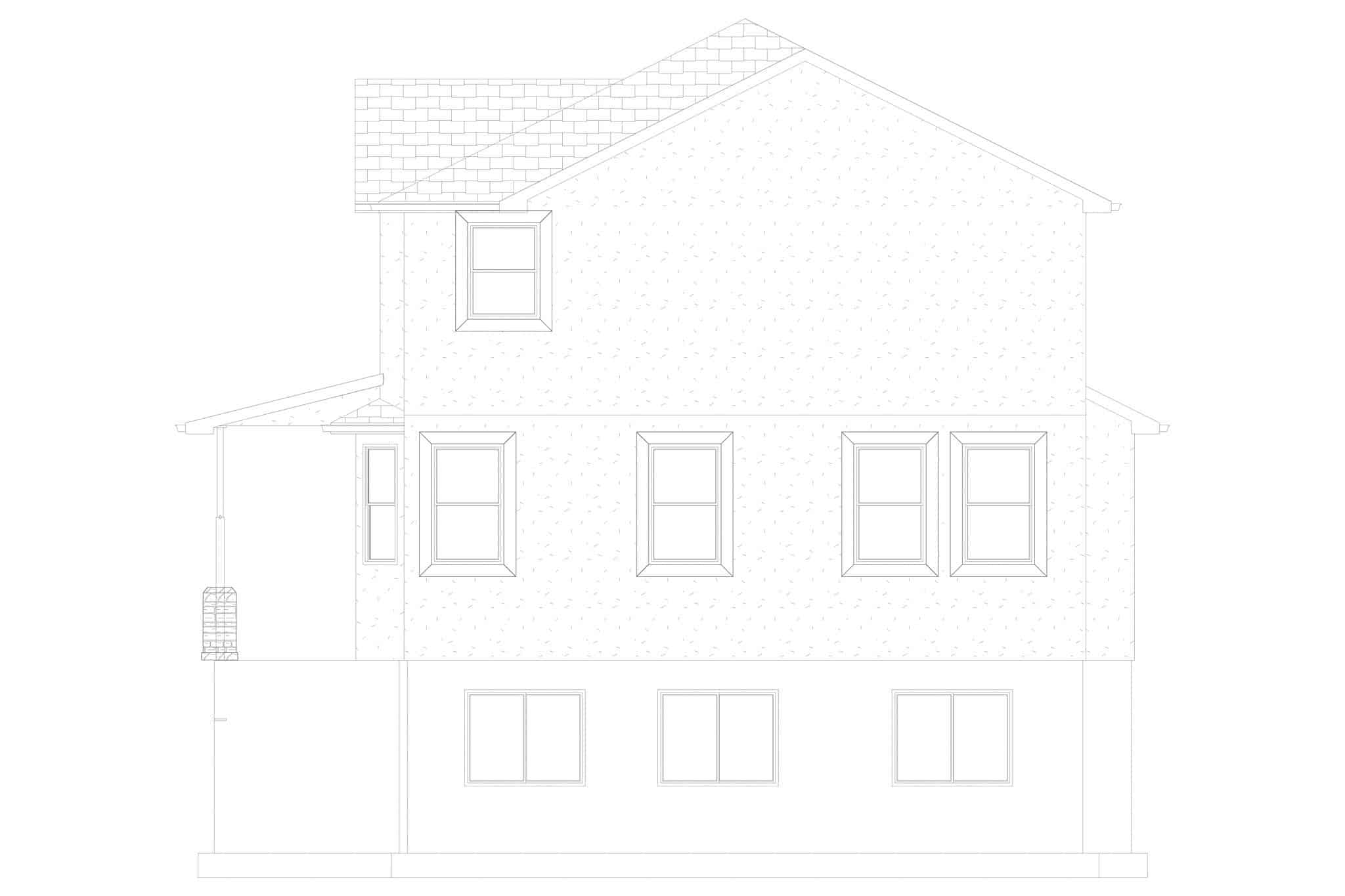 Home Plan Right Elevation of this 5-Bedroom,2483 Sq Ft Plan -187-1180