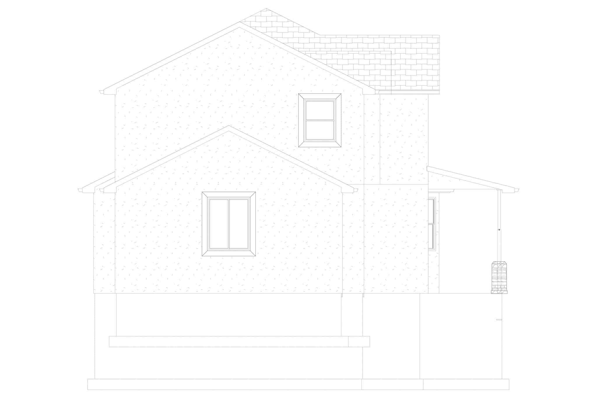 Home Plan Left Elevation of this 5-Bedroom,2483 Sq Ft Plan -187-1180
